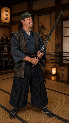 Espada Katana 24" Forjada em Aço Damasco