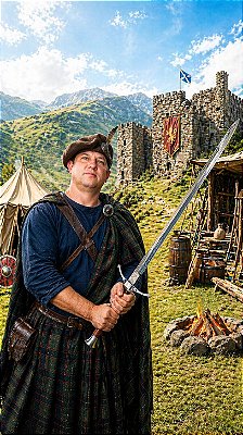 Espada Escocesa em Aço Damasco – Estilo Claymore
