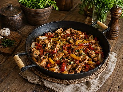 Frigideira Paella com Alças de Madeira Nº 36 com Tampa de Vidro