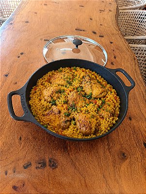 Panela Wok Nº 36 com Tampa de Vidro – Alças de Ferro