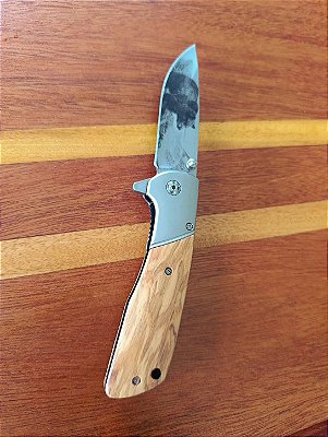 Canivete Semi Automatico madeira Urso