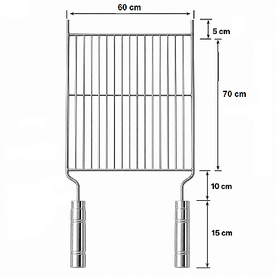 Grelha aramada com reforço medida 60x70 ERC INOX