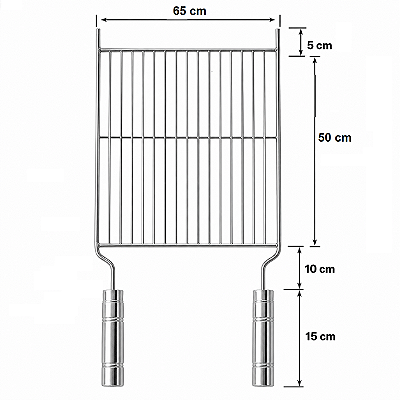 Grelha aramada com reforço medida 65x50 ERC INOX