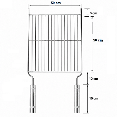 Grelha aramada com reforço medida 50x50 ERC INOx