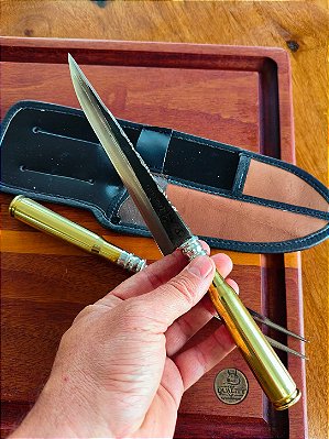 Kit Churrasco Faca e Garfo com Cabo em Cartucho | Quality Facas Premium