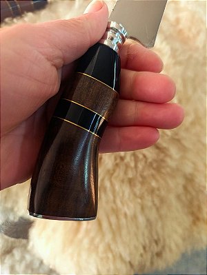Kit Faca e Garfo inox – Com Bainha, Cabo Madeira e Resina