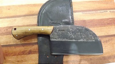 Cutelo Sérvio Laminado 7”, em Aço carbono 5160, brut forj e fosfatizado.