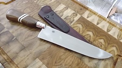 FACA EM AÇO INOX COM CABO DE MADEIRA E OSSO 1006 MOC.