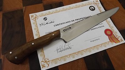 Faca Gaucha Laminada em Aço Carbono 5160 Cabo D´Avila 8”, cabo Guajuvira lamina polida