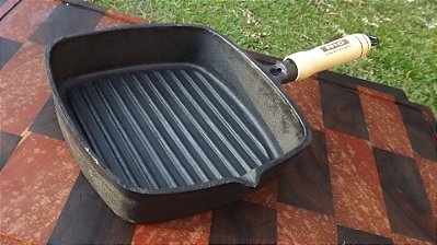 Frigideira Ferro Fundido Frisada Cook Grill - 22x22cm