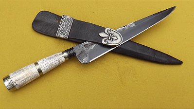 Faca 10” Forjada em aço carbono 5160 cabo Osso