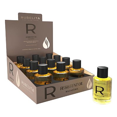 Caixa 12 Un. Resistent Oil Macadâmia 7ml Rubelita Professional