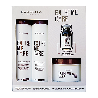 Kit Completo Extreme Care Reconstrução Capilar Rubelita Professional