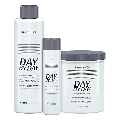 Kit Day By Day Shampoo 1L + Máscara 1KG + Condicionador 300ml