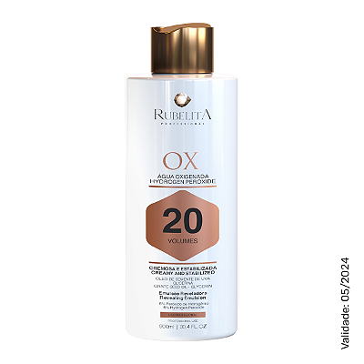 Água Oxigenada Emulsão OX 20 volumes cream 900ml Rubelita