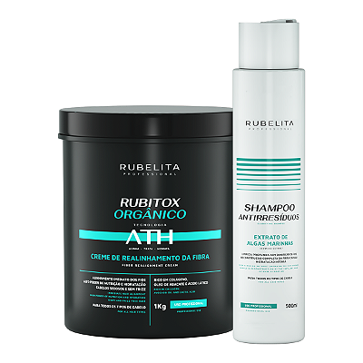Kit Shampoo Anti Resíduo 500ml + Rubitox Orgânico 1kg Rubelita