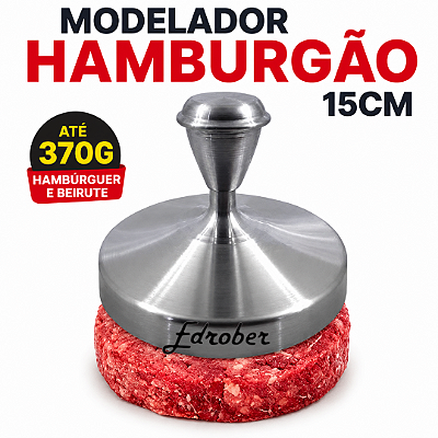 Modelador Prensador de Hambúrguer 15cm em Alumínio