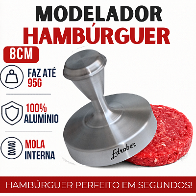 Modelador de Hambúrguer 8 cm Prensador para Chapas