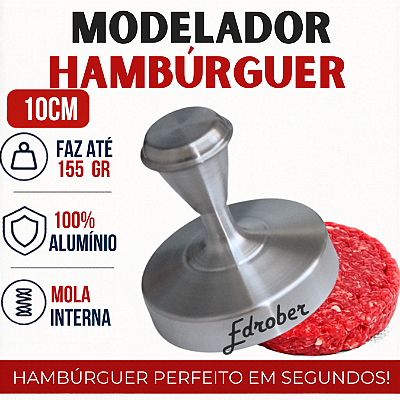 Modelador Forma De Hambúrguer 10 Cms Diâmetro Profissional