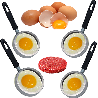 Kit com 4 Modeladores de Ovos Aro Redondo para Fritar