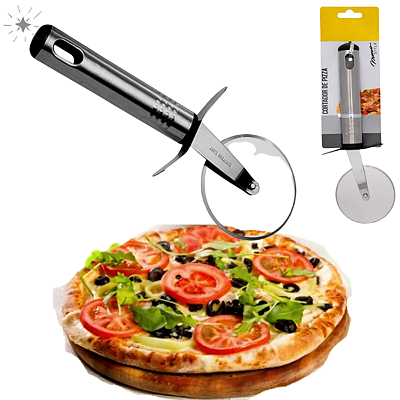 Cortador de Pizza Profissional com Lâmina de Aço e Cabo Inox