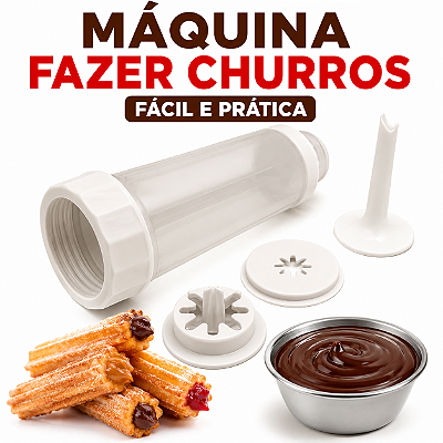 Máquina Manual de Fazer Churros Caseiros com Bicos Decoradores