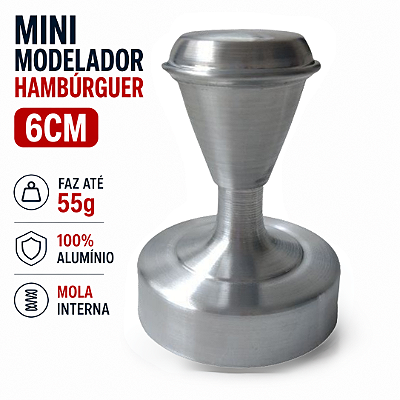 Modelador de Hambúrguer Mini 6cm para Festas, Lanches e Buffet