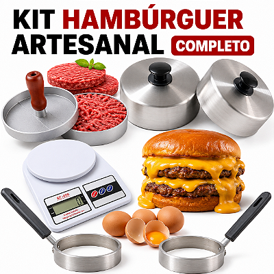 Forma Molde Hambúrguer Aro Fritar Ovo Abafador Tampa Balança