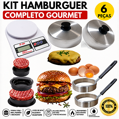 Forma Molde fazer Hambúrguer Aro Fritar Ovo Abafador Balança