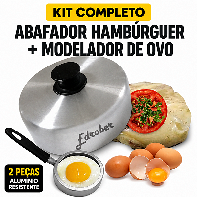 Kit Abafador Hambúrguer Modelador Aro Fritar Ovo Burger Chapa