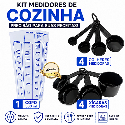 Medidores Copos Xícaras Colheres Cozinha Chef Receitas Casa