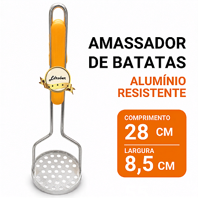 Amassador De Batatas Alumínio Cabo Anatômico Reforçado