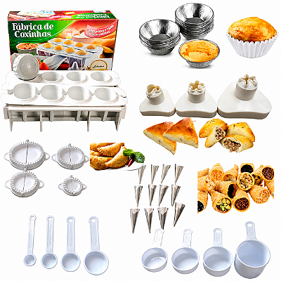 Kit Modelador de Salgados: Coxinhas, Pastéis e Esfihas