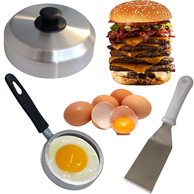 Kit Hambúrguer – 2 Modeladores + Espátulas + Abafadores + Balança