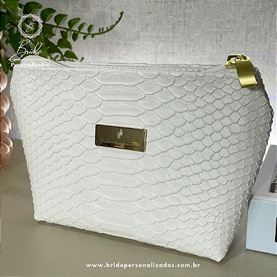 Nécessaire Croco Personalizada com plaquinha gravada a laser
