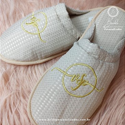Pantufas de Piquet Fendi Personalizada com Logomarca bordada + de 30 Pares