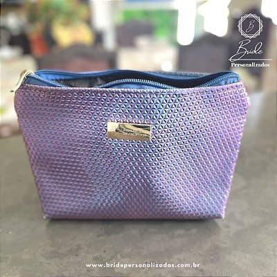 Nécessaire Croco Furta-cor Personalizada com plaquinha gravada a laser