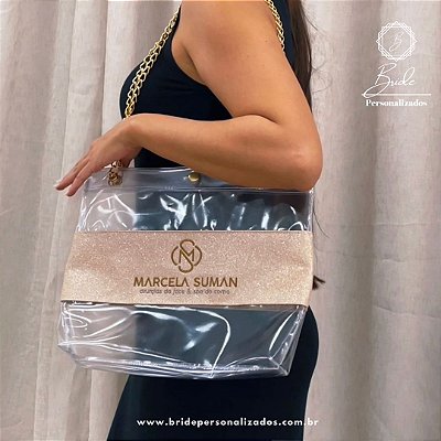 Bolsa Cristal Personalizada com logomarca bordada
