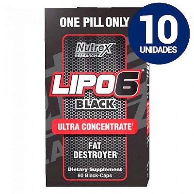 COMBO 10 UNIDADES - LIPO 6 BLACK ULTRA CONCENTRADO 60 CÁPSULAS