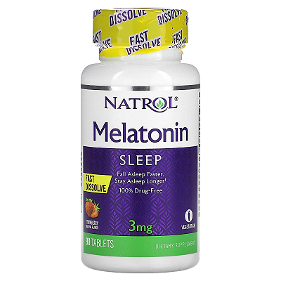 Melatonina 3mg Sublingual Fast Dissolve (90 Cápsulas) - Natrol