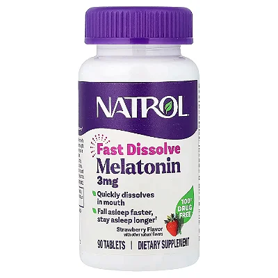 Melatonina 3mg Sublingual Fast Dissolve (90 Cápsulas) - Natrol