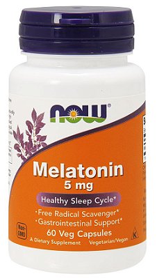 Melatonina 5mg (60 Cápsulas) - Now Foods