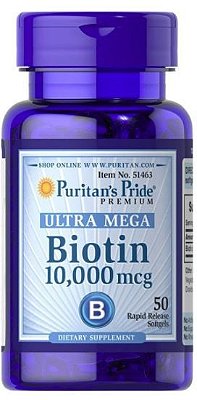 Biotina 10000 mcg (50 Cápsulas) - Puritan's Pride