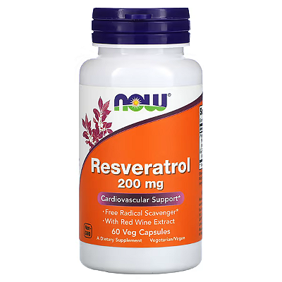Resveratrol 200mg 60 Capsulas Now Foods
