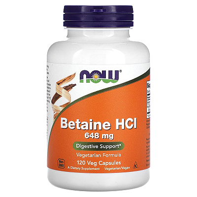 Betaine HCI 648mg 120 Caps Now Foods
