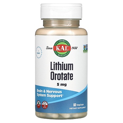 Lithium Orotate (Orotato de Lítio) 5mg 60 Cápsulas KAL