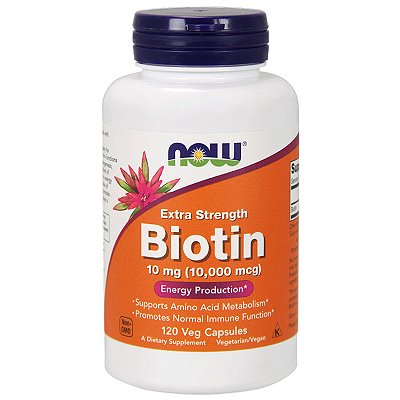 Biotina 10000 mcg (10mg) 120 Cápsulas Now Foods