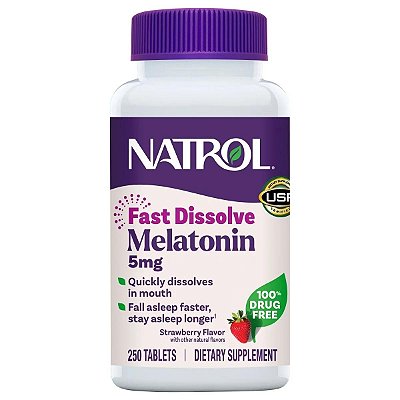 Melatonina 5mg Sublingual Fast Dissolve 250 Tabletes Natrol