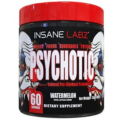 Pré-Treino Psychotic Red, 60 Doses Importado, Insane Labz