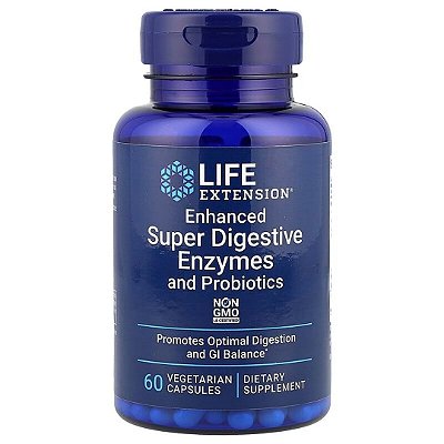 Enzimas Digestivas e Probióticos 60 Cápsulas Life Extension